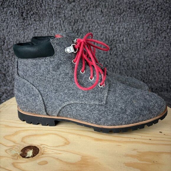 Woolrich Chukka Boot Womens 7.5 Gray Wool Lined Vibram Sole Ankle Bootie - Picture 4 of 11